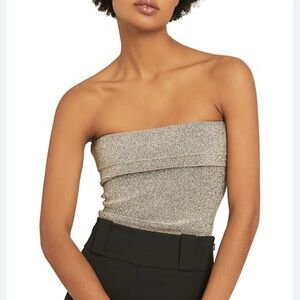 Reiss Metallic Strapless Top